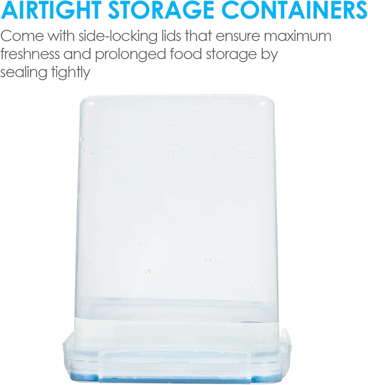 Vtopmart Large Food Storage Containers - 5.2L BPA-Free Airtight Canisters with Lids & Labels | 4 Pieces in Blue
