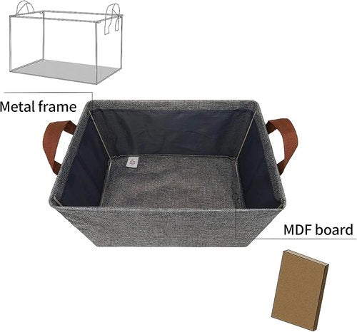 Granny Says Storage Baskets - Collapsible Closet Organizer Bins with Metal Frame | Gray, 2-Pack