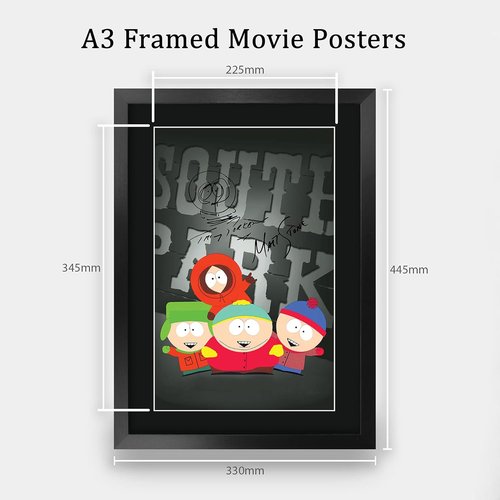 HWC Trading South Park Autographed Poster - 16" x 12" Framed TV Memorabilia Gift for Fans