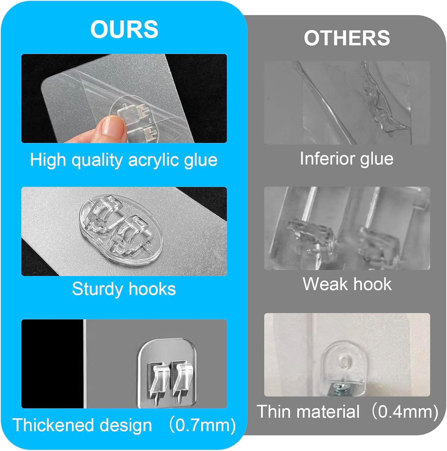 Skiennix Shower Caddy Adhesive Hooks - Strong Waterproof Replacement for Organizers | 14 Pcs Mix