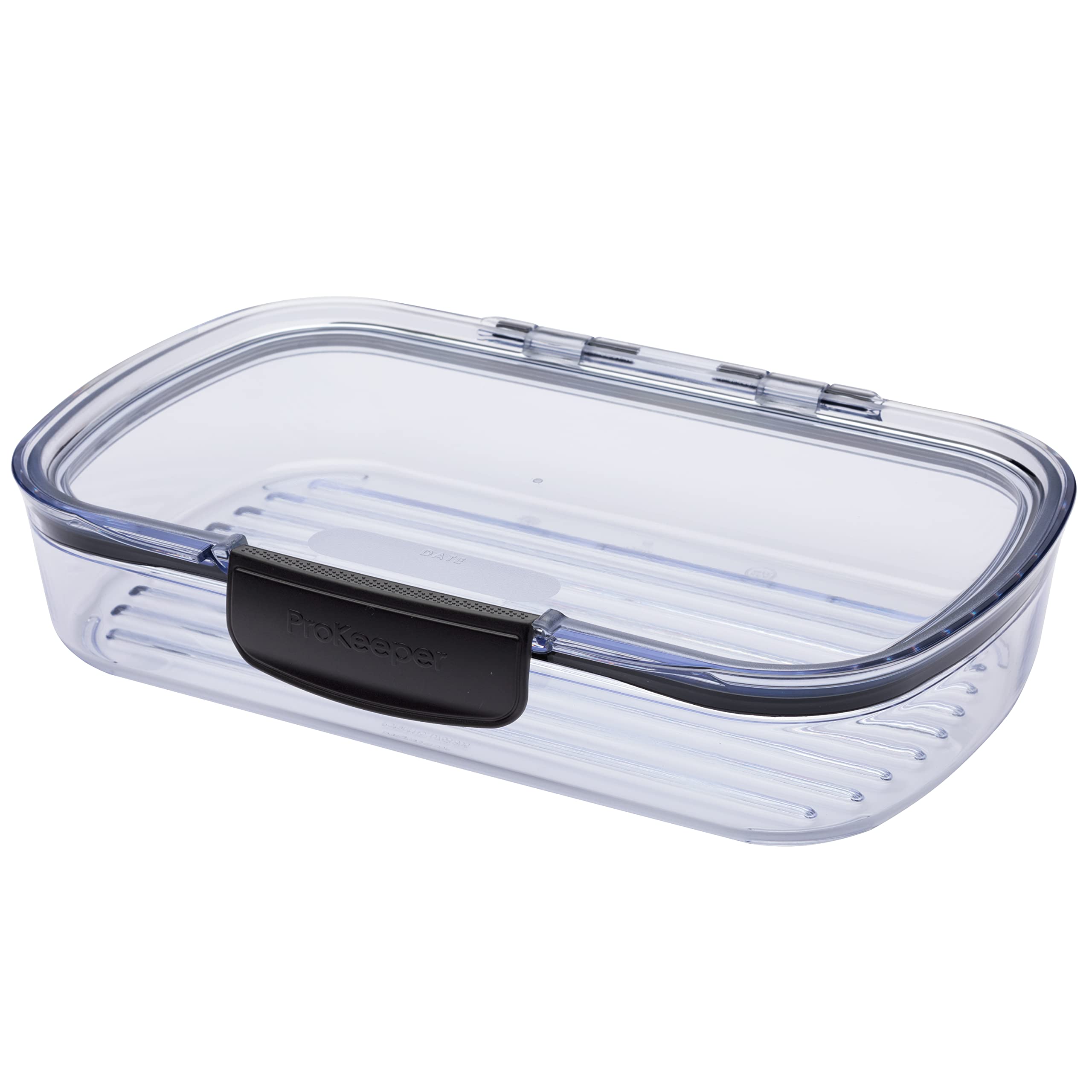 Progressive Prokeeper + Deli Storage Set: Air-Tight Silicone Sealed Containers w Grooved Bottom, Dry Erase Lid, BPA-Free, Stackable, Keeps Meats & Cheeses Fresh Longer, PKS-700C Deli 1.65L
