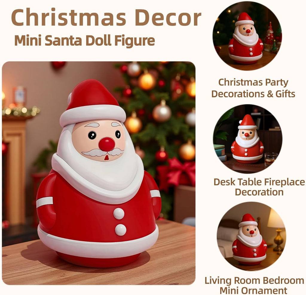 Skiennix Mini Santa Claus Decor - Cute 3D Christmas Figurines for Holiday Parties & Home Decor
