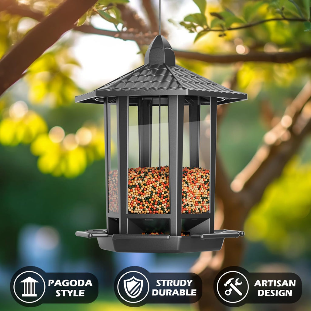 Birdream Bird Feeders - Retro Pagoda Design for Outdoor Hanging | Attract Wild Birds in Style