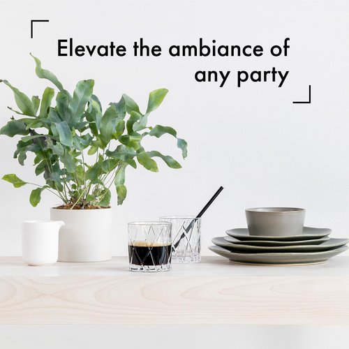 Orrefors City Double Old Fashioned Glass (Set of 4) - 11 Fl. Oz., Asymmetric Design, Glassware for Whiskey, Bourbon, Gin, Serving Cocktails & Margaritas, Dishwasher Safe