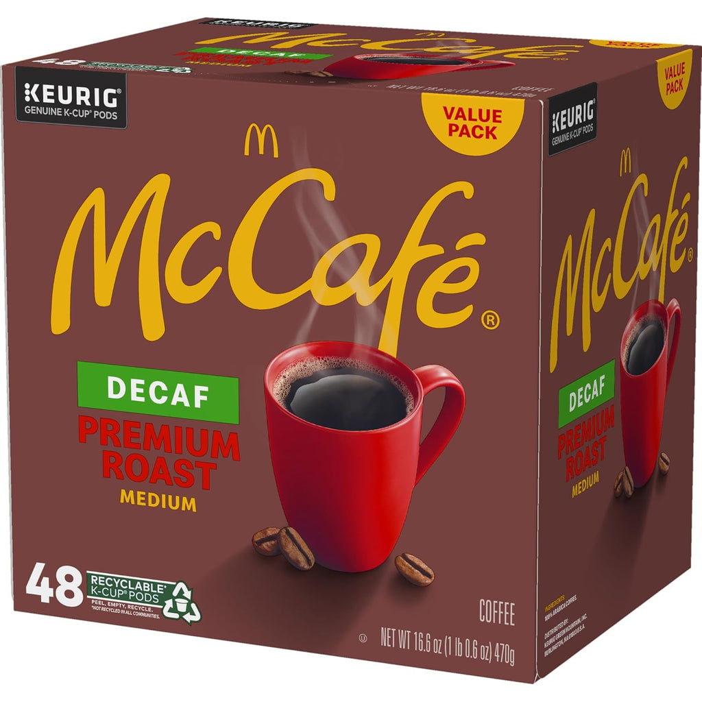 McCafe Premium Roast Decaf Coffee Pods - Medium Roast Keurig K-Cup Pods, 48 Count