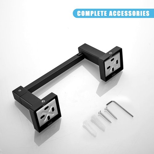 Leyden Black Toilet Paper Holder - Modern Wall-Mounted Double Post Design for Easy Access