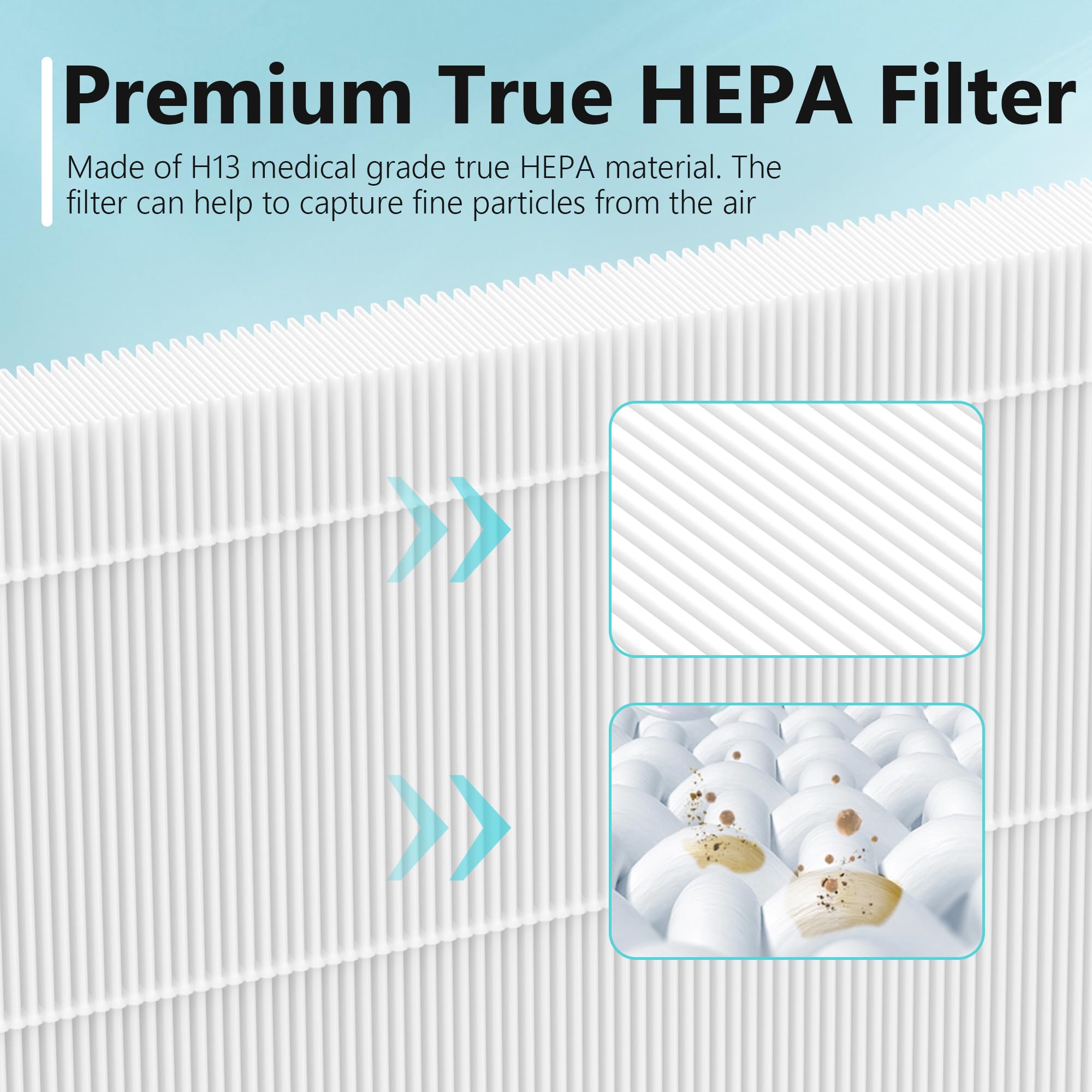 HAP605 Replacement Filters for XenonLab HAP605 HAP607 and for FreAire HAP605 HAP607 Air Purifier, 3-in-1 HAP607 HEPA Filter with Activated Carbon for Home with Extra 6pcs Aroma Pads, 4 Packs
