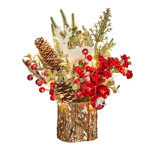 MYELLU Xmas Decor Small Christmas Tree with Lights - Artificial Tabletop Lighted Mini Christmas Tree with Christmas Ornaments Gnomes Indoor for Office Desk Home Decorations