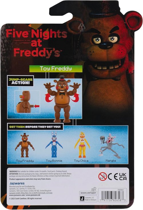 Jazwares Five Nights at Freddy’s Toy Freddy - 5-Inch Articulated Figure with Jumpscare & Glow-in-the-Dark Eyes
