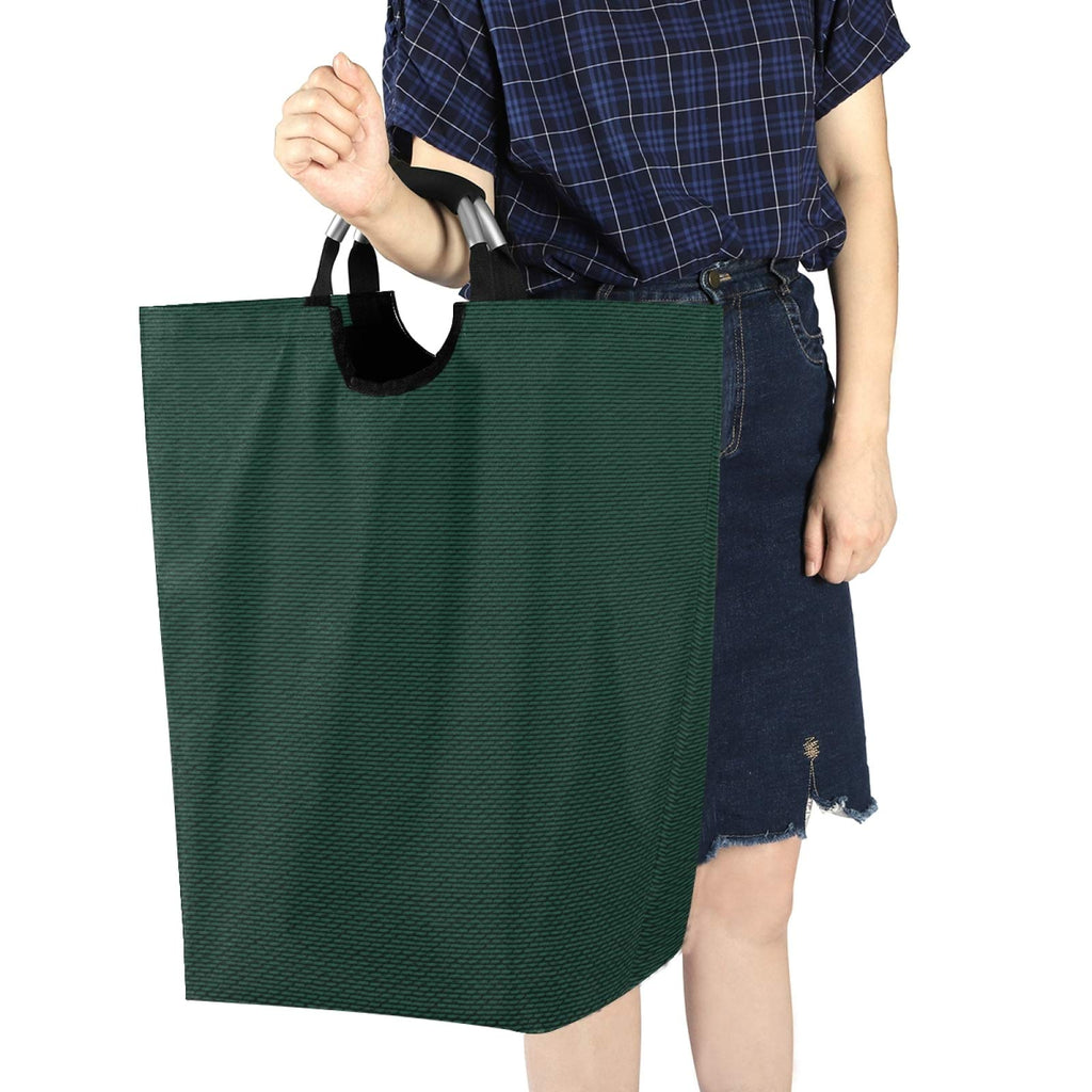 Qilmy Hunter Green Laundry Hamper Large Waterproof with Handle Laundry Baskets Foldable Lightweight Store Basket for Bathroom Bedroom