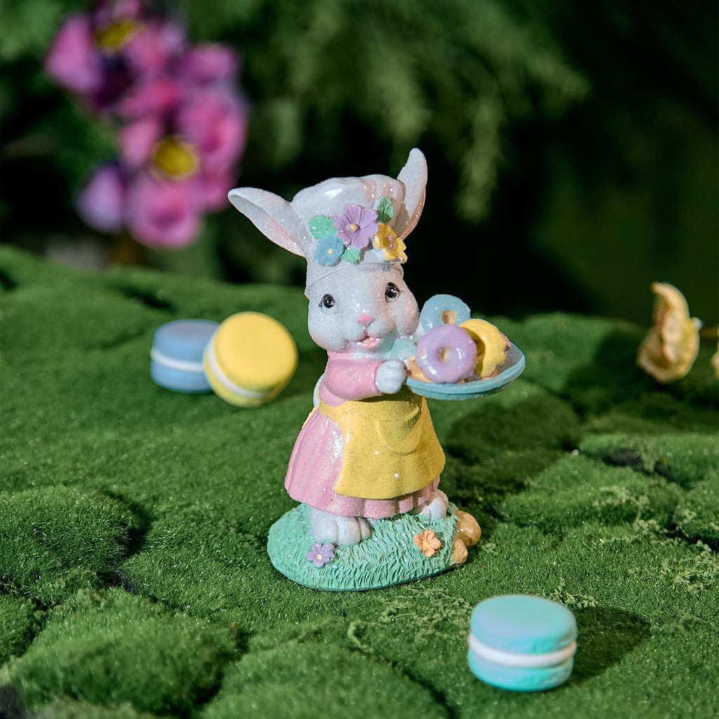 Zayton Easter Rabbit Statues - Handmade Resin Bunny Decorations for Spring | Indoor Tabletop Decor