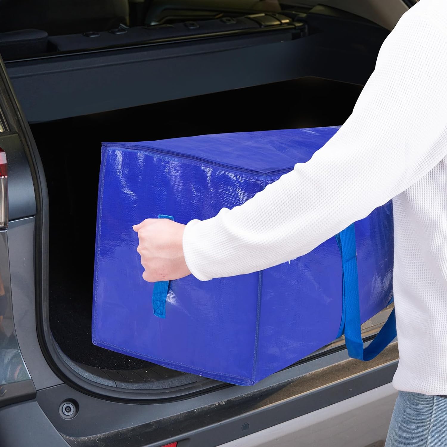 TICONN Extra Large Moving Bags - Heavy-Duty Storage Totes with Zippers & Handles | 30 Gallon, 6 Pack