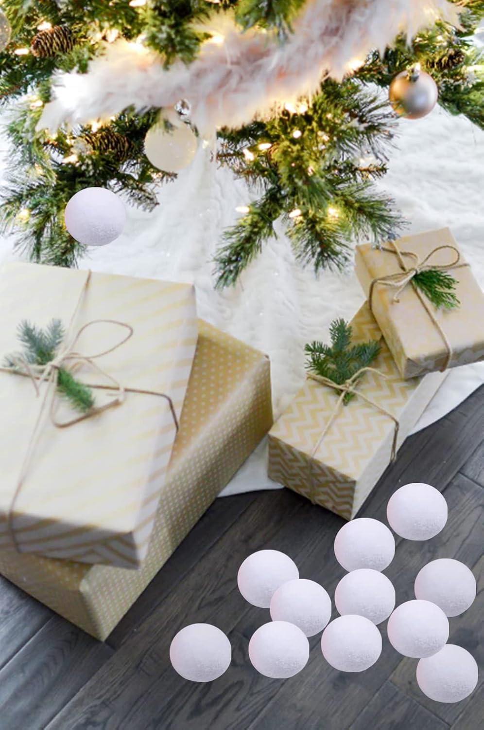 Supoice 20 Pack Snow Balls - Realistic 3-Inch Indoor & Outdoor Snow Fight Toys for Holiday Fun