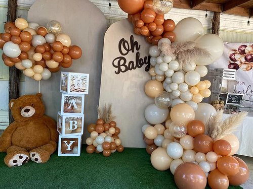 Beige Balloons by [Brand Name] - 150-Piece Pack in Various Sizes | Perfect for Birthday & Wedding Decorations