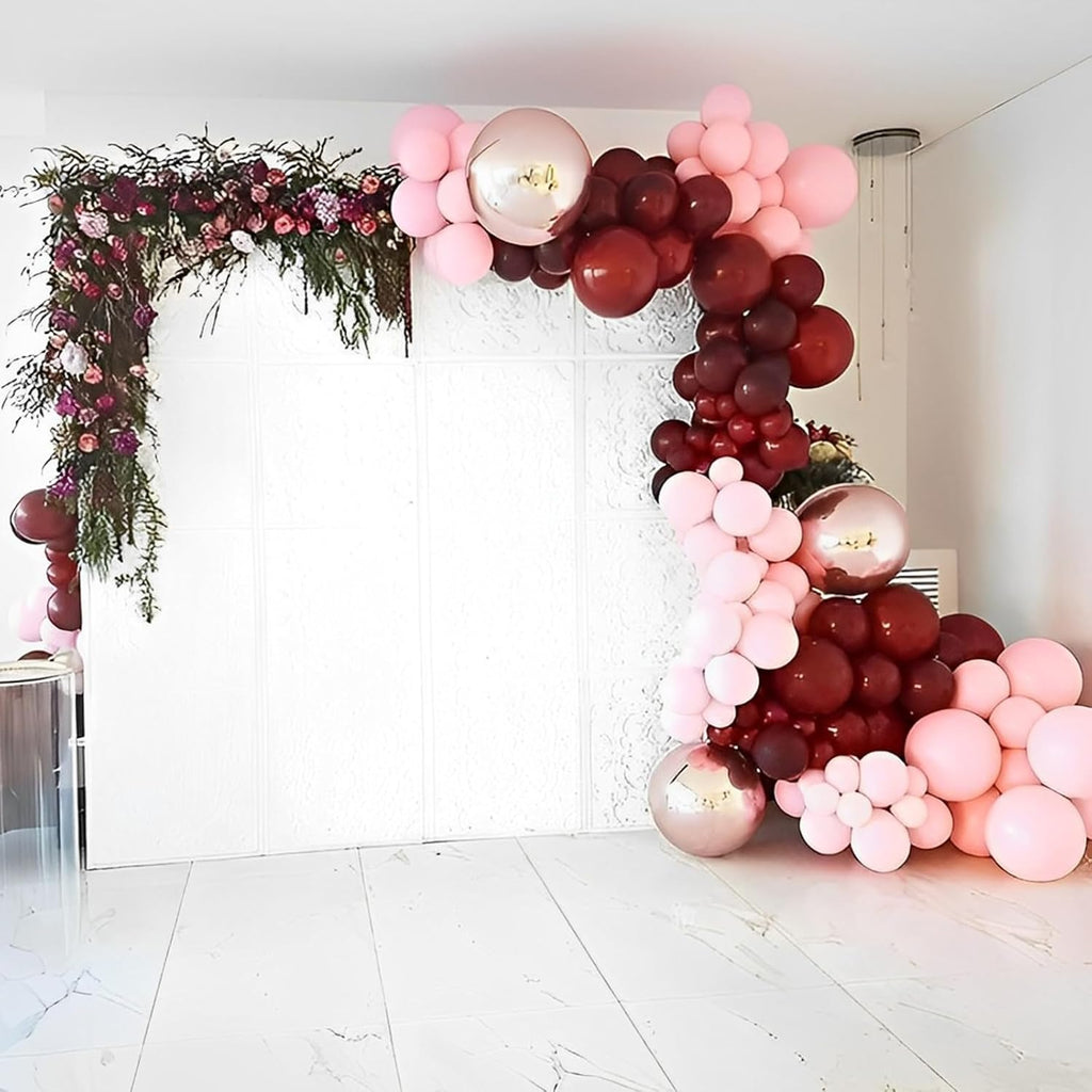 Voircoloria Burgundy Balloon Garland Kit - 90 Pack in 18/12/10/5 Inch Sizes for Weddings, Graduations & Fall Parties