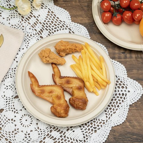 RACETOP Compostable Paper Plates 10 Inch [500 Pack], Disposable Biodegradable Heavy Duty Paper Plates, Made of Natural Sugarcane Fibers, Unbleached Brown, Round