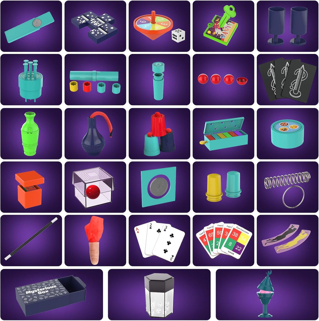 Nicella Magic Kit - 208+ Magic Tricks for Kids Age 6-12 | Beginner-Friendly Set with Manual & Video