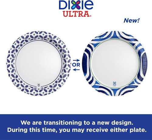 Dixie Paper Plates - Heavy Duty 10 Inch, 44 Count | 3X Stronger & Microwave-Safe | Soak-Proof