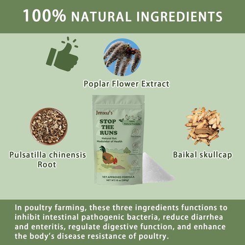 Chicken Gut Modulator - Natural Anti-Diarrhea Powder for Poultry | 10 oz Supplement for Ducks & Geese