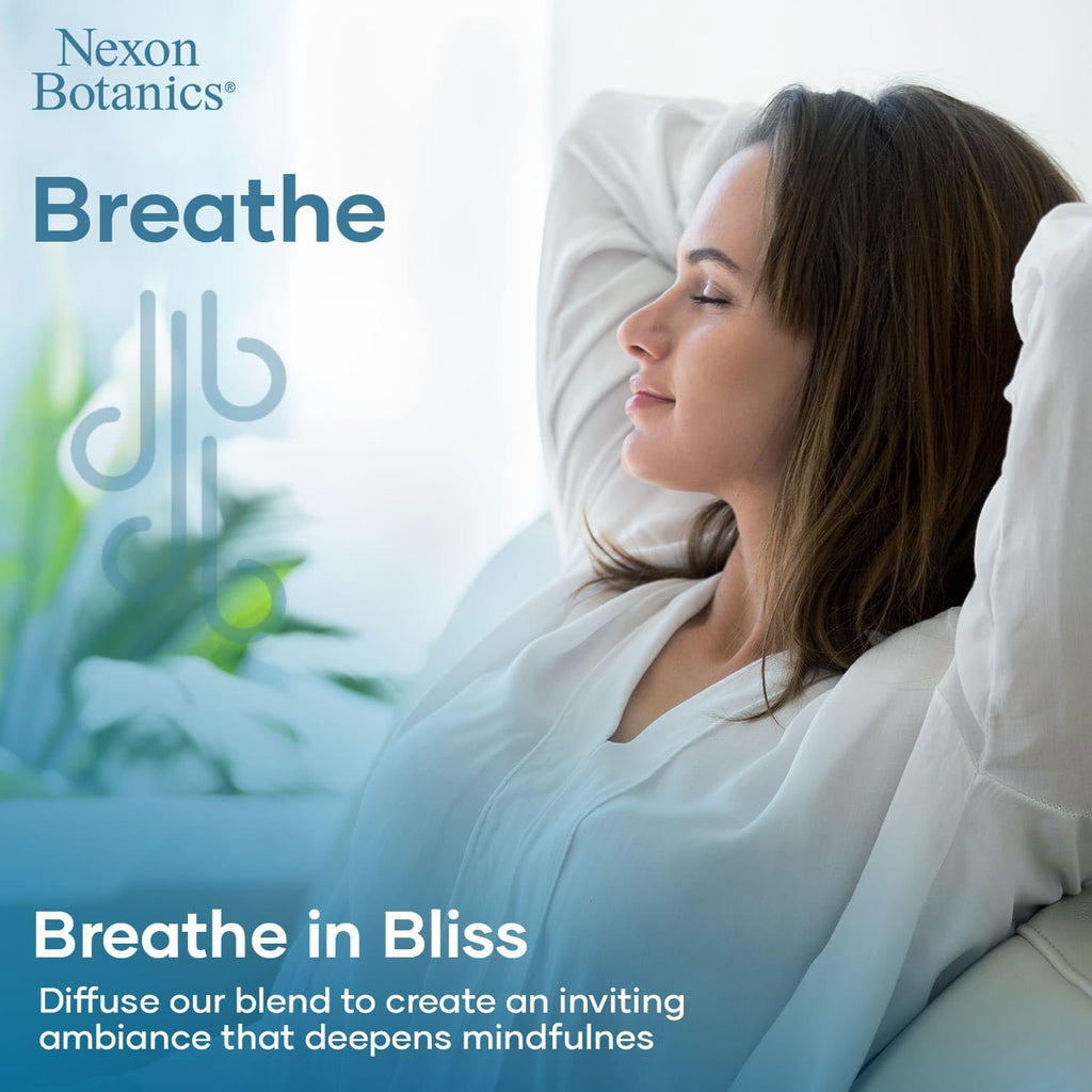 Nexon Botanics Breathe Essential Oil Blend 60ml - Sinus Relief with Menthol - Ideal for Humidifiers & Diffusers