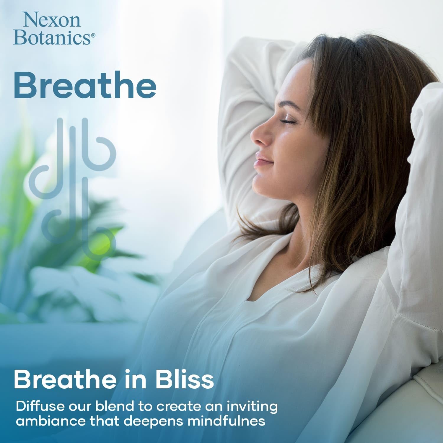 Nexon Botanics Breathe Essential Oil Blend 60ml - Sinus Relief with Menthol - Ideal for Humidifiers & Diffusers
