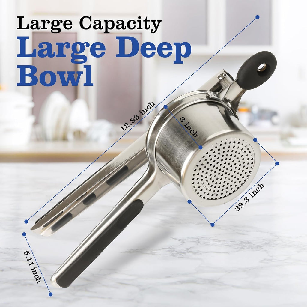 Mindful Design Potato Ricer - Heavy Duty 15oz Stainless Steel Kitchen Tool for Perfect Mashed Potatoes