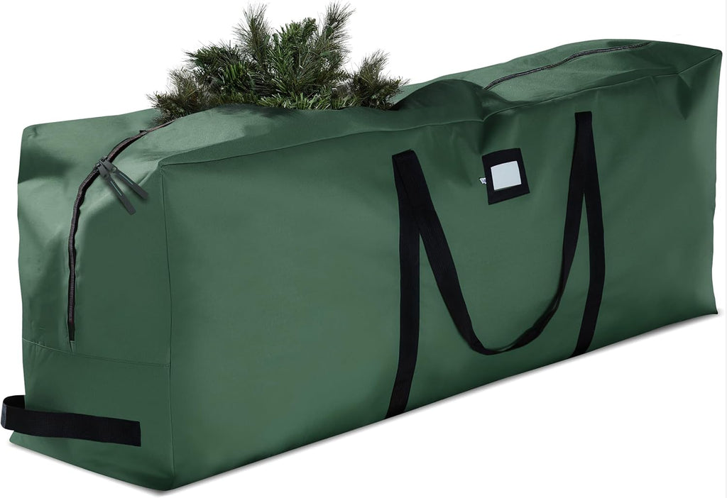 ZOBER Christmas Tree Storage Bag - 600D Oxford Fabric for 7.5 Ft Trees - Waterproof & Tear-Proof - Durable Handles, Card Slot - Green
