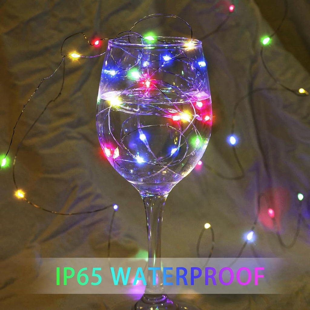 Skiennix 20 LED Fairy String Lights - 7Ft Waterproof Twinkle Lights for Weddings & Parties | Multicolor