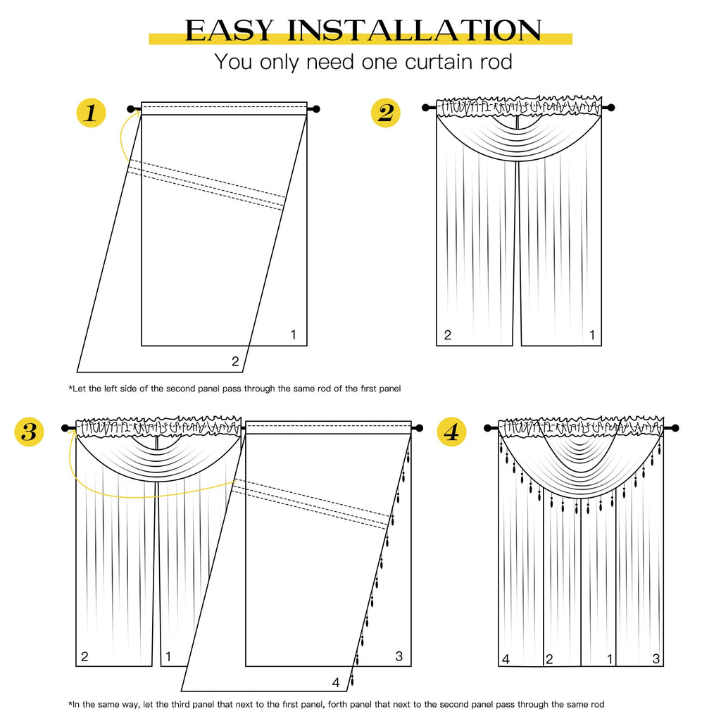 NICETOWN Sheer Curtain Elegant Voile Curtains for Living Room/Nursery, Victorian Drapes Rod Pocket, Light Grey & White