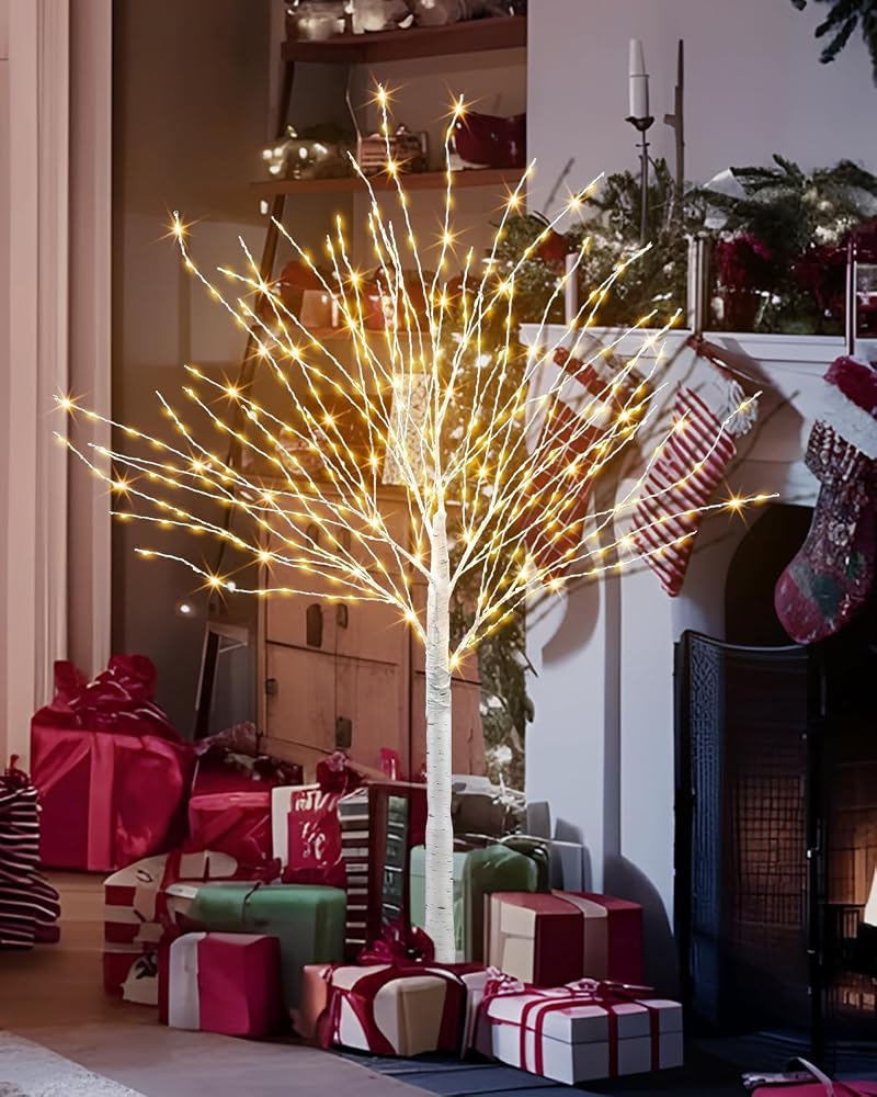 432 LED Lighted Birch Tree 4 ft - White Christmas Tree (Variation: 4ft)