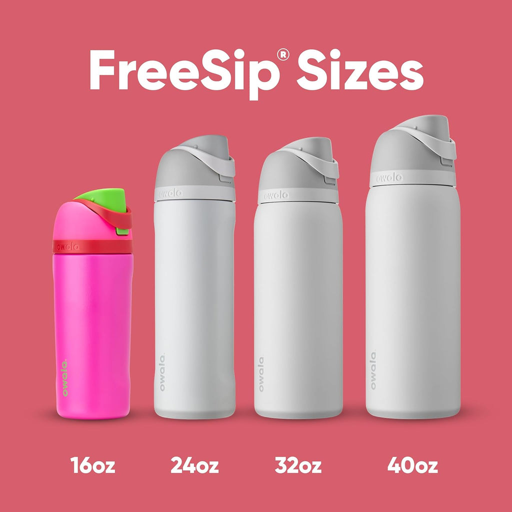 Owala Kids FreeSip Insulated Stainless Steel Water Bottle - BPA-Free, 16 oz, All the Berries - Perfect for Travel