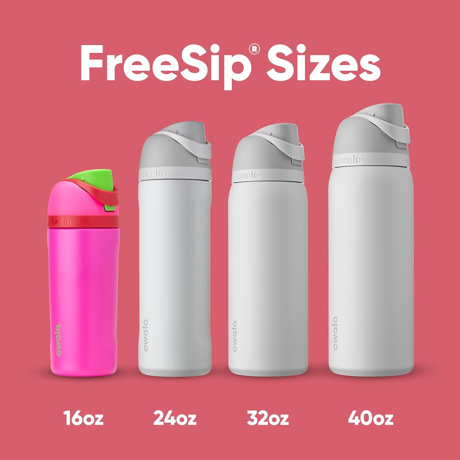 Owala Kids FreeSip Insulated Stainless Steel Water Bottle - BPA-Free, 16 oz, All the Berries - Perfect for Travel