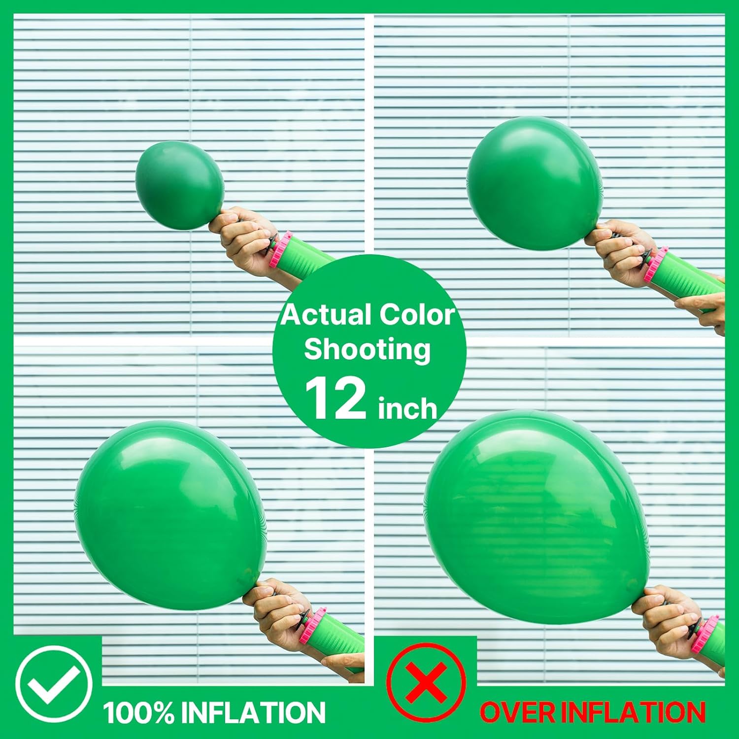 PartyWoo Green Balloons - 100pcs 12 Inch Latex Helium Balloons for Birthday & Baby Shower Decor