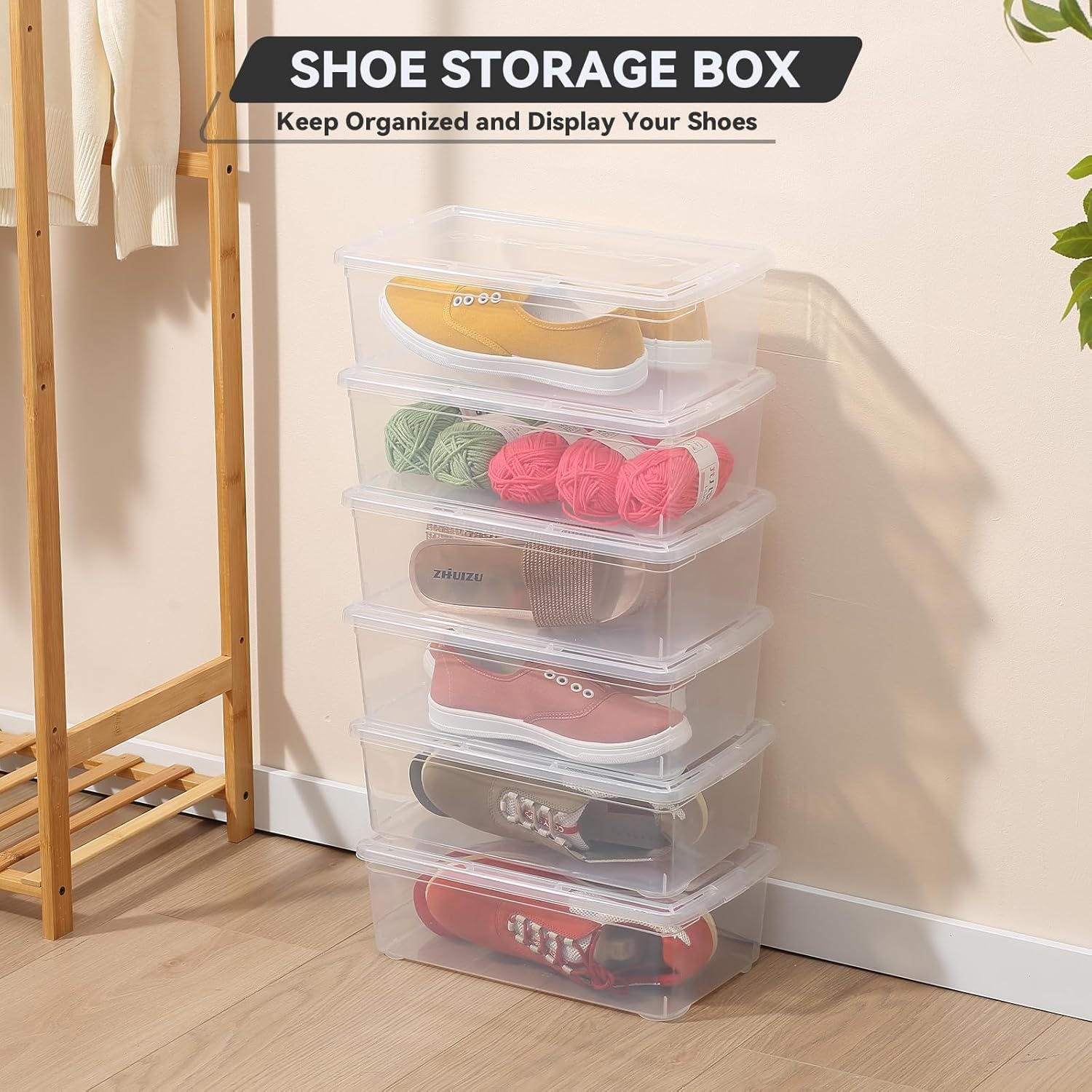 Novelinks 6 Quart Clear Plastic Storage Bins - Stackable Craft Organizing Containers | 12 Pack with Transparent Lids