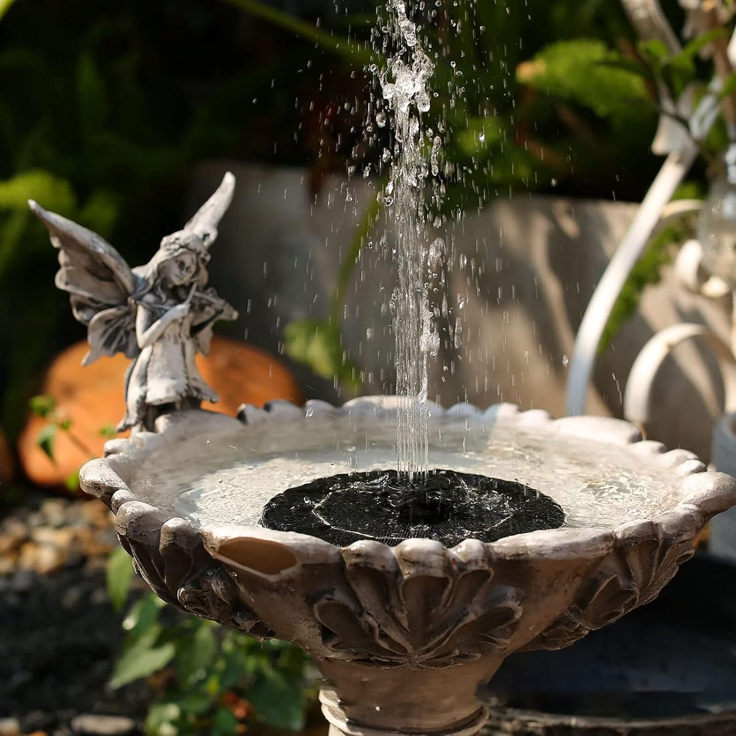 Skiennix Solar Fountain - Solar Powered Bird Bath Pump with 4 Nozzles & 1.4W Solar Panel | Ideal for Garden, Pond, Pool