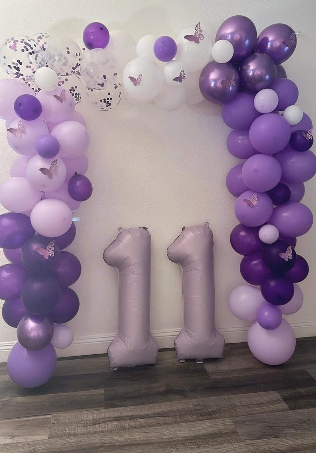 Number Balloons - 40 Inch 1 Balloon for 1st Birthday | Cream Purple Party Decoration