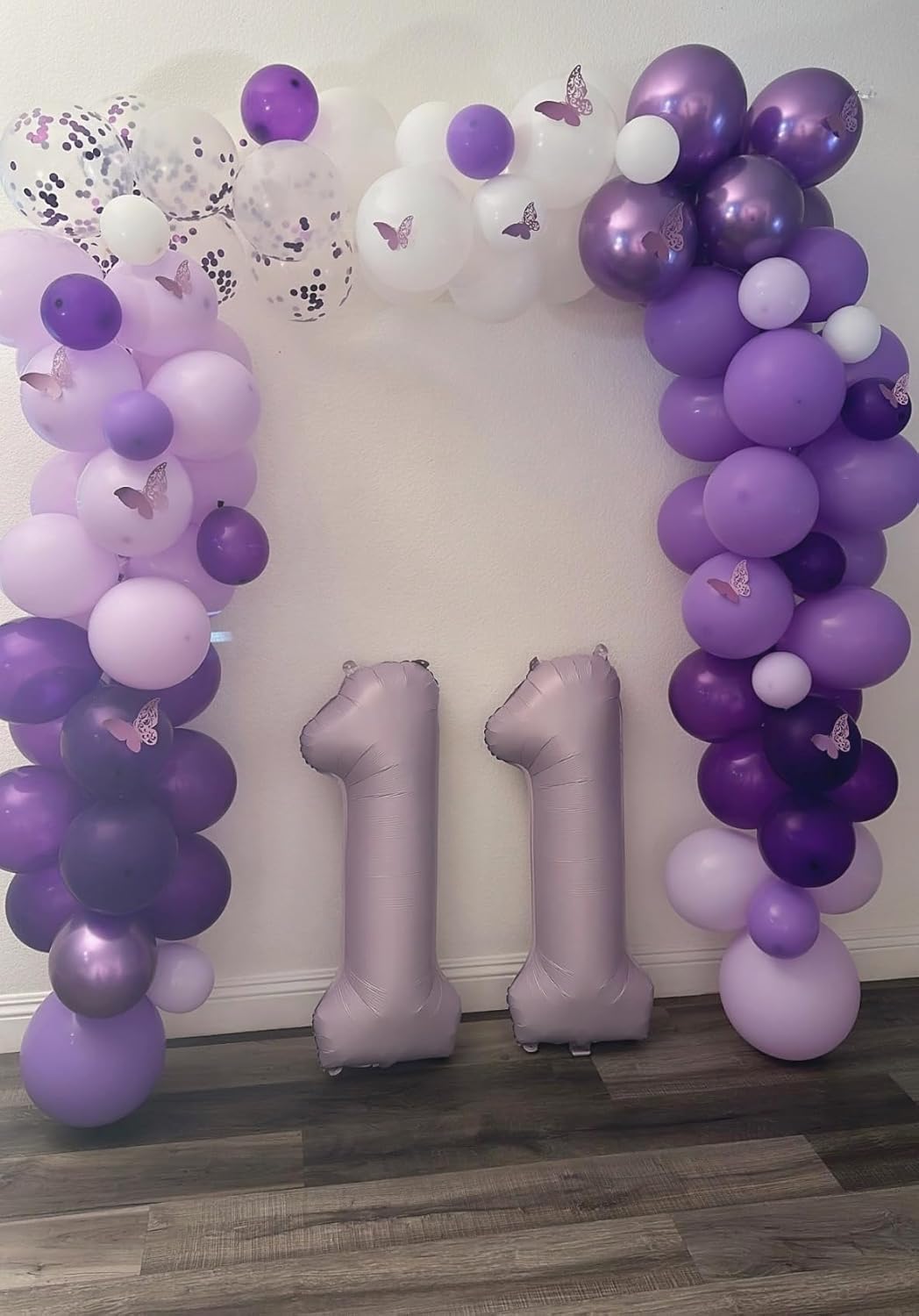 Number Balloons - 40 Inch 1 Balloon for 1st Birthday | Cream Purple Party Decoration