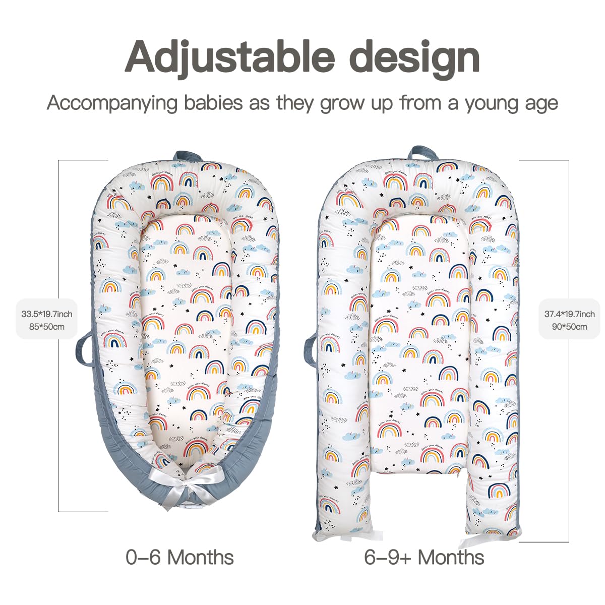 Skiennix Infant Support Cushion - Breathable Organic Cotton Tummy Time Mat | Portable Baby Floor Cushion - Dinosaur World