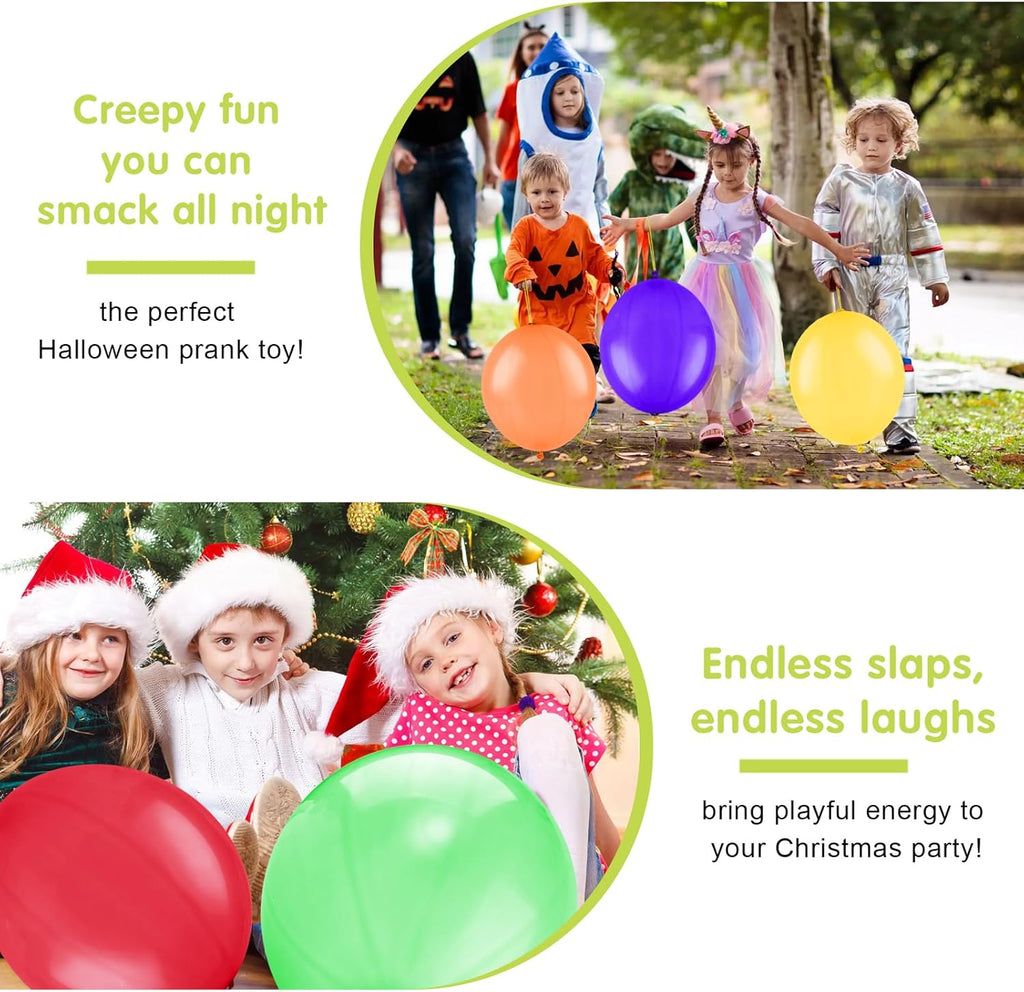 Skiennix Punch Balloons - 30pcs Thickened Neon Heavy-Duty Balloons with Rubber Band Handles for Parties & Favors