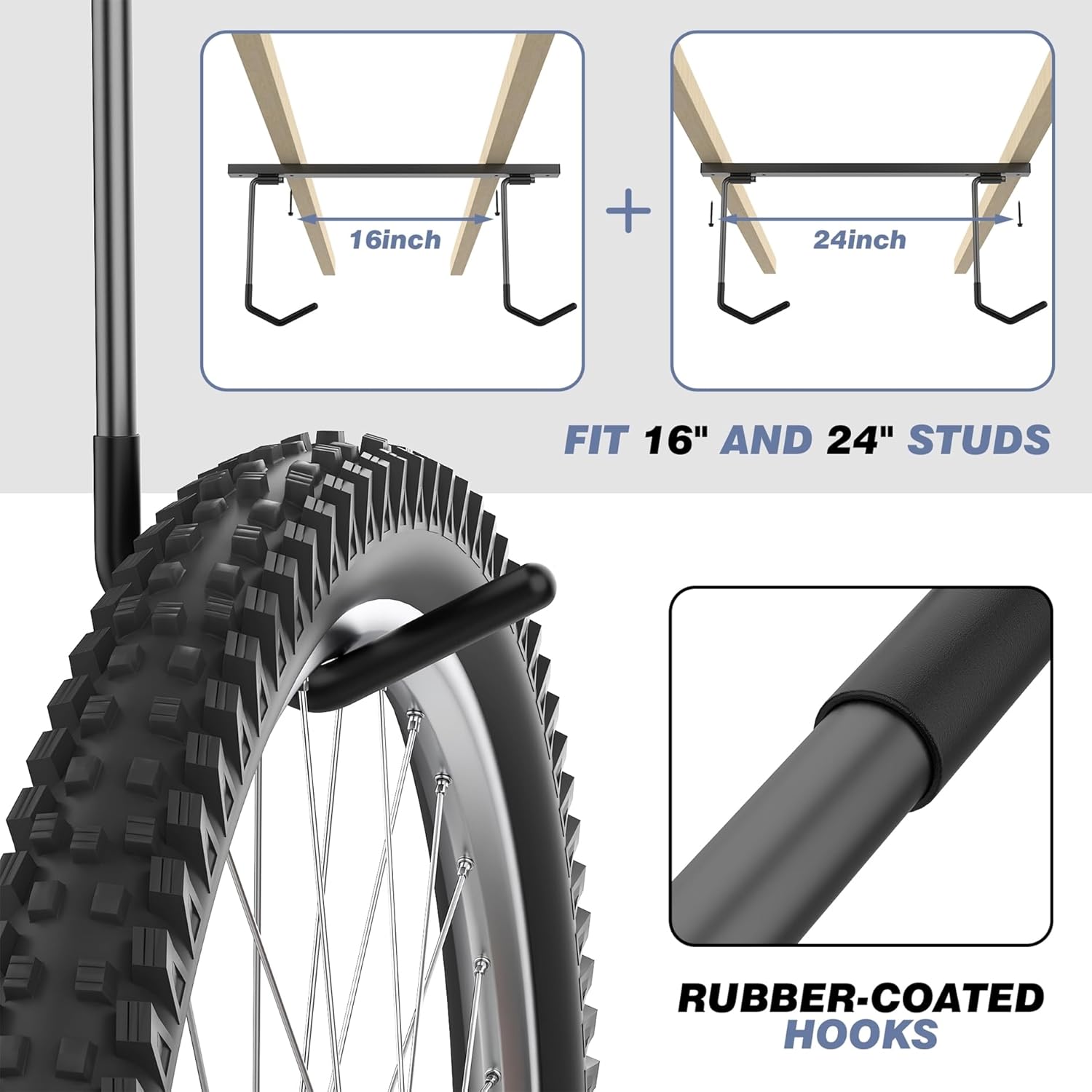 WALMANN Ceiling Mounted Bike Rack - Space-Saving Storage for 2 Horizontal or 4 Vertical Bikes