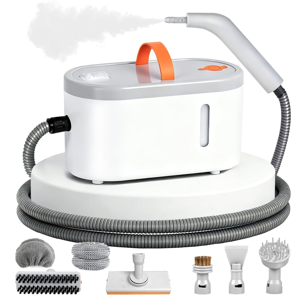Steam Cleaner for Home - Portable Handheld Steamer for Cleaning With 15s Heat-UP, 0.78 Quarts Tank,9 Accessories - Clean Grease,Automotive wheels and interior trim,Grout, Tile, Floor, Couch, Carpets