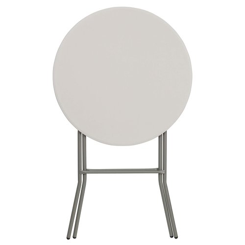Flash Furniture Kathryn 31.5" Round All-Occasion Folding Bar Height Table for Parties and Commercial Events, Plastic Bar Height Folding Table, White