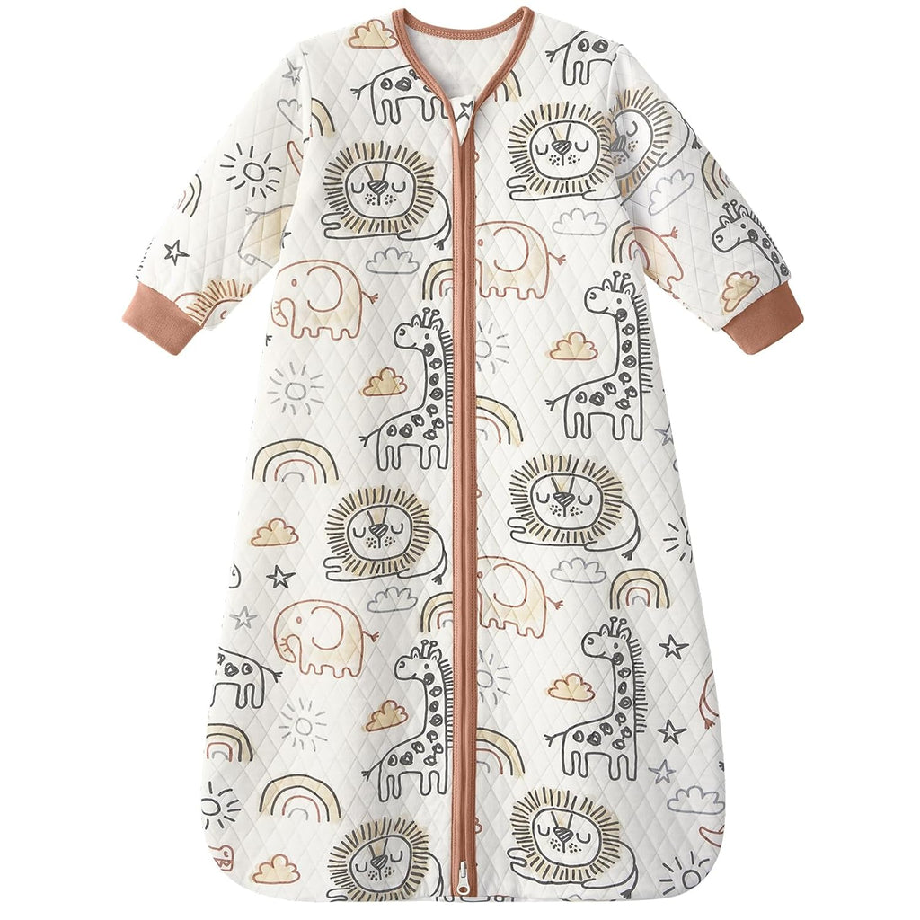 Yoofoss Baby Sleep Sack - 1.0 Tog Organic Cotton Long Sleeve Wearable Blanket for Newborns | 0-6 Months