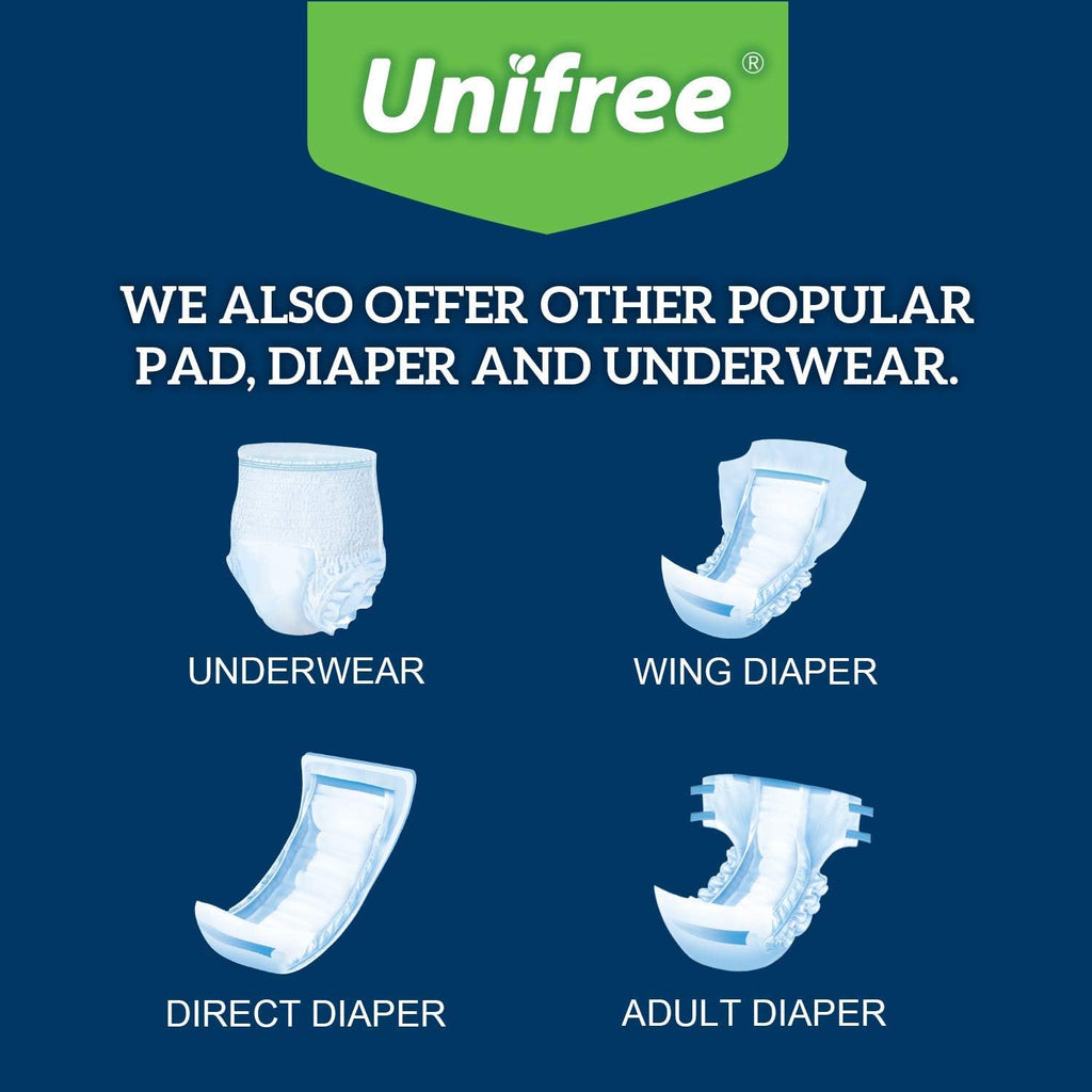 Unifree Disposable Underpads - Super Absorbent Incontinence Bed Pads | 40 Count, XXL 36x36 Inch, Blue