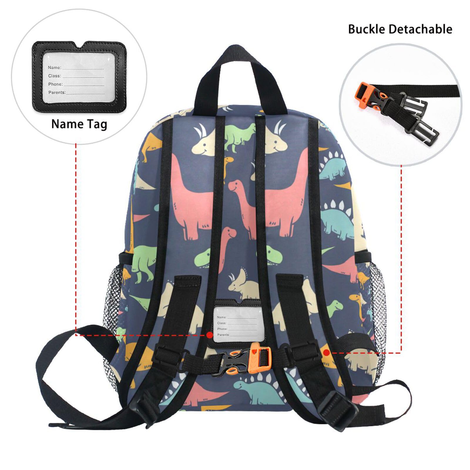 Cute Kids Back Pack Colorful Dinosaur Todder Backpack Lightweight Preschool Kindergarten Book Bag Practical and Durable Daycare Bag for Travel,Toys