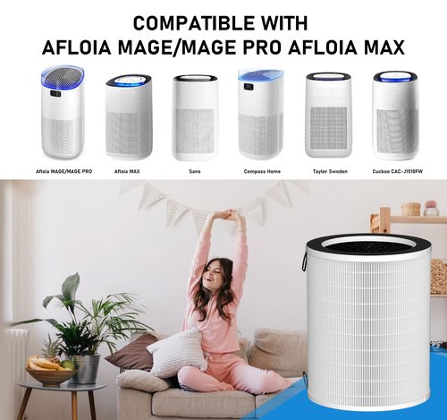 Ganteny MAX HEPA Filter Replacement Compatible with Afloia MAX/MAGE/MAGE PRO and Sans/Air-Honati/Compass Home Smart/Taylor Swoden/Cuckoo CAC-J1510FW Air Cleaner Purifier, 1 Pack
