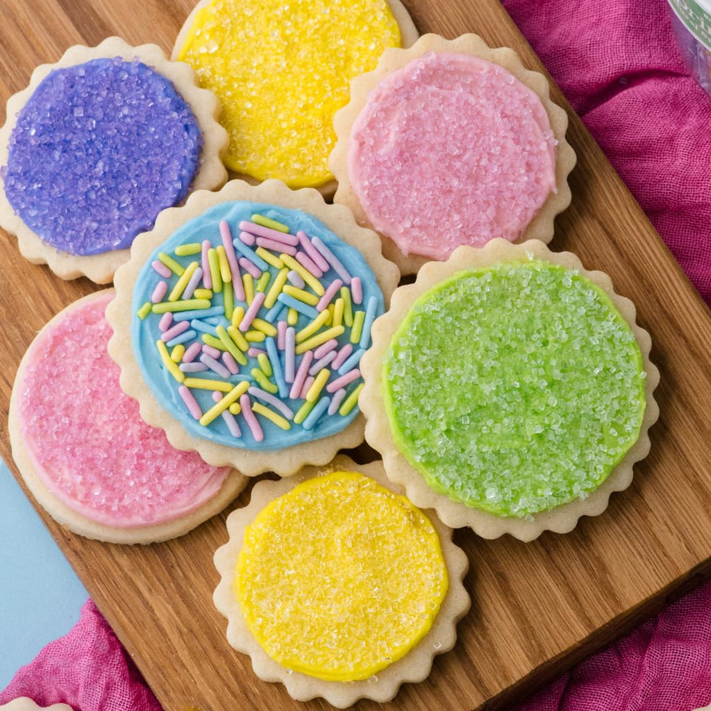 Sweets Indeed Dye-Free Pastel Sprinkles - Vibrant Yellow, Blue, Purple & Pink | 2.75 Ounces Edible Cake Decorations