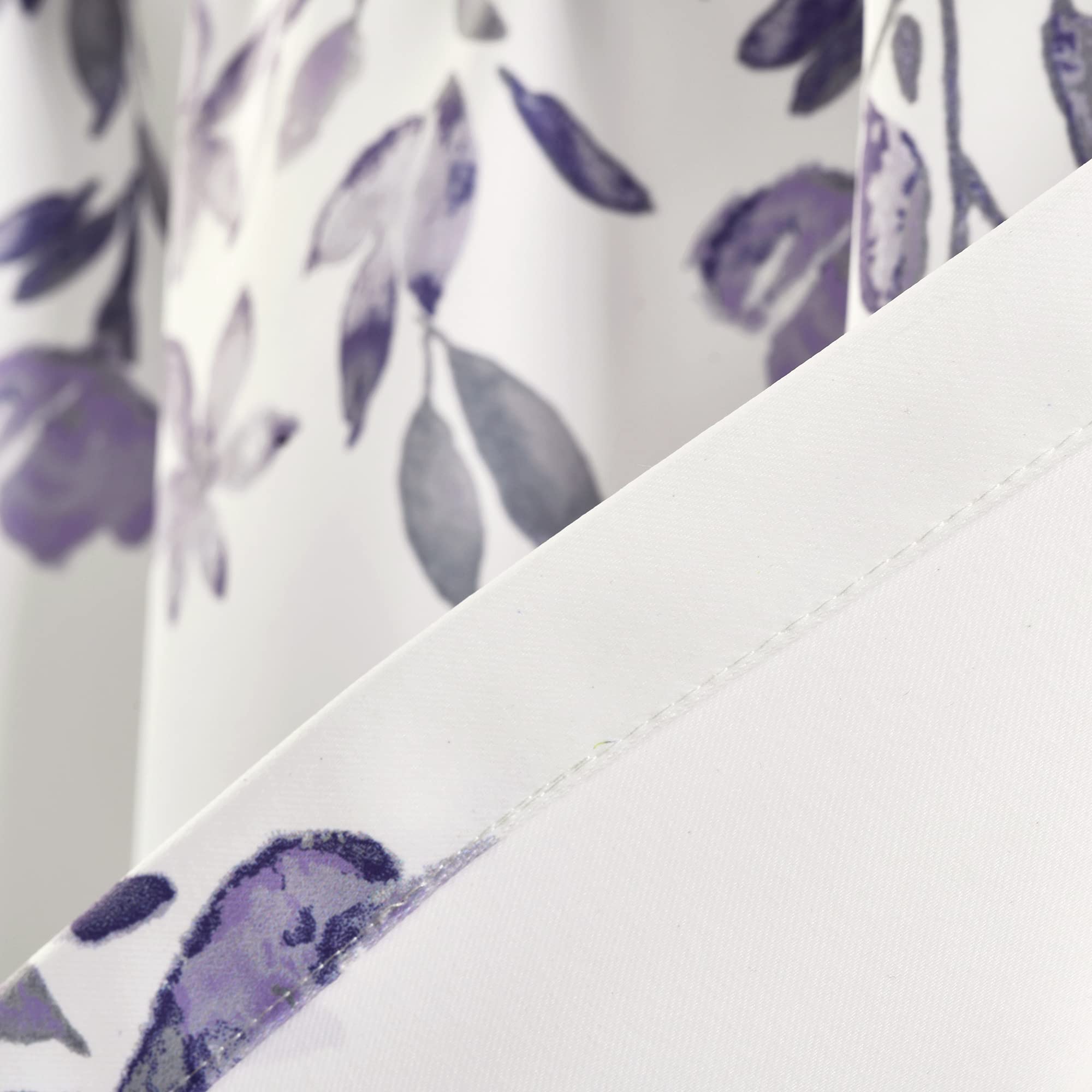 Lush Decor Tanisha Curtain Valance - Light Filtering, Floral Vine Print, Beautiful, Modern, Elegant Home Decor - 52" W x 18" L, Purple & Gray