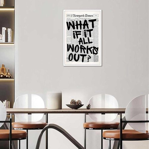 Drimiler Retro Black And White Newspaper Poster - Positive Affirming Quote Canvas Wall Art | 16x24in Unframed