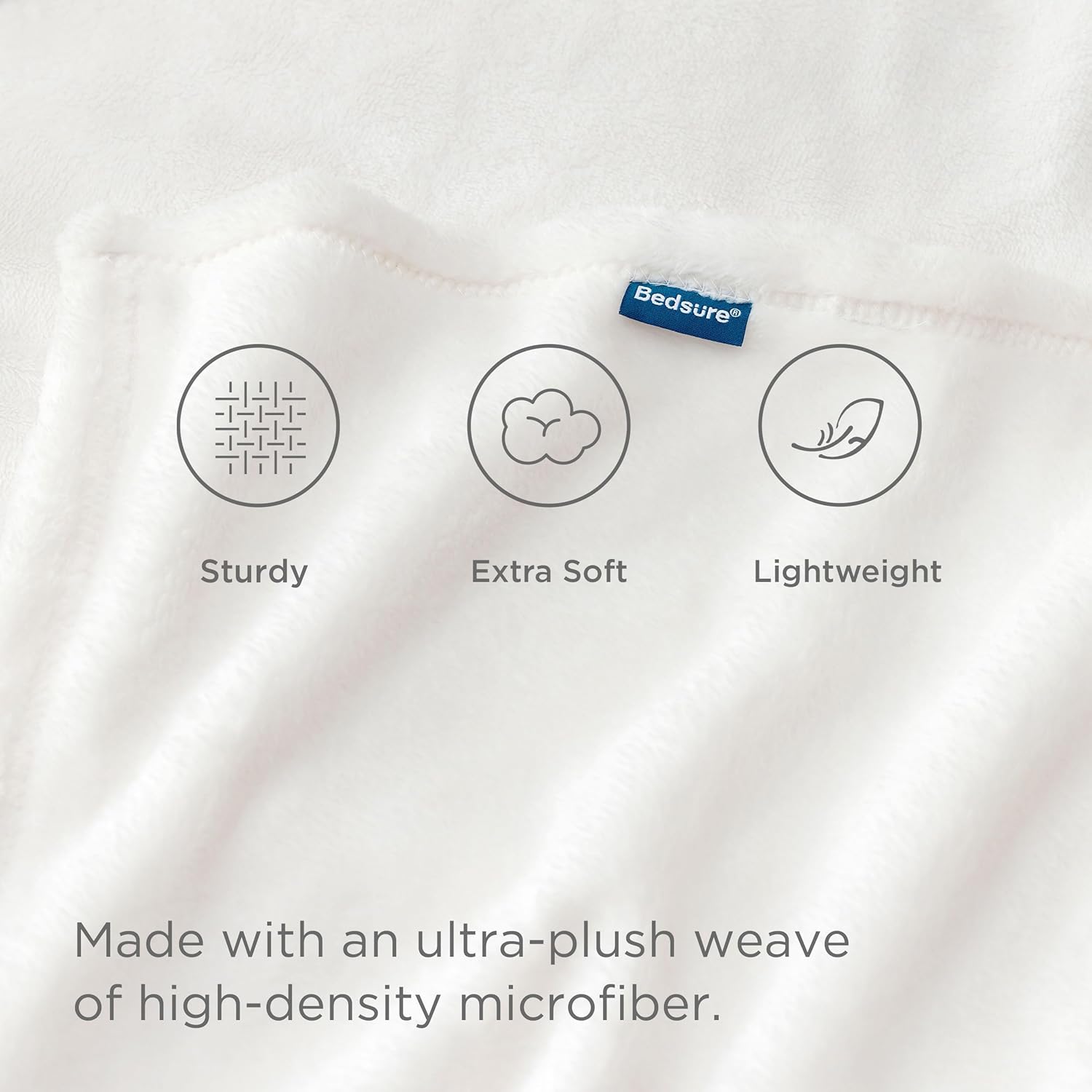 Bedsure GentleSoft Fleece Bed Blanket - Plush, Lightweight, Cozy Luxury in Full Size White | 84x90 Inches